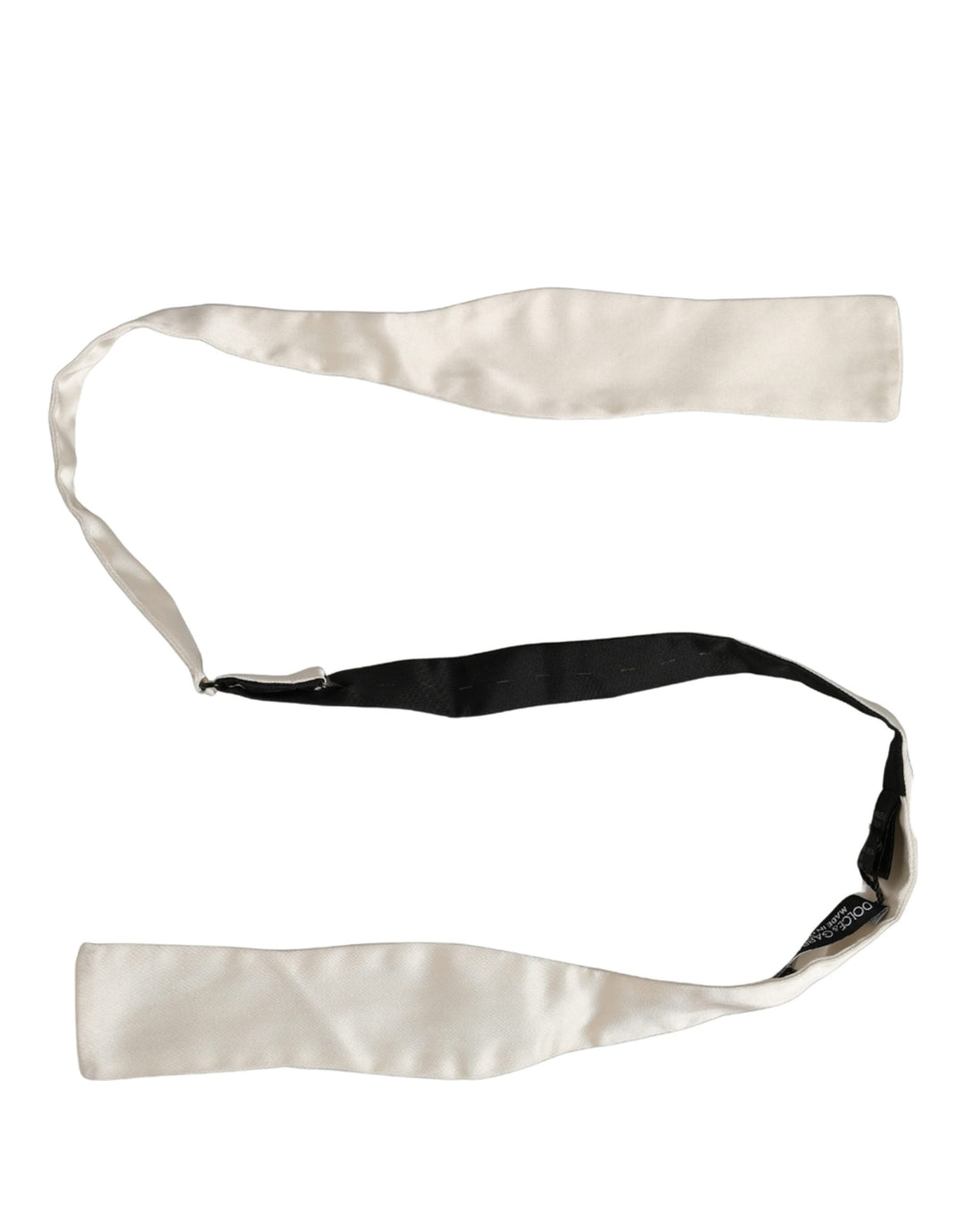 Dolce &amp; Gabbana Men White 100% Silk Adjustable Neck Papillon Bow Tie