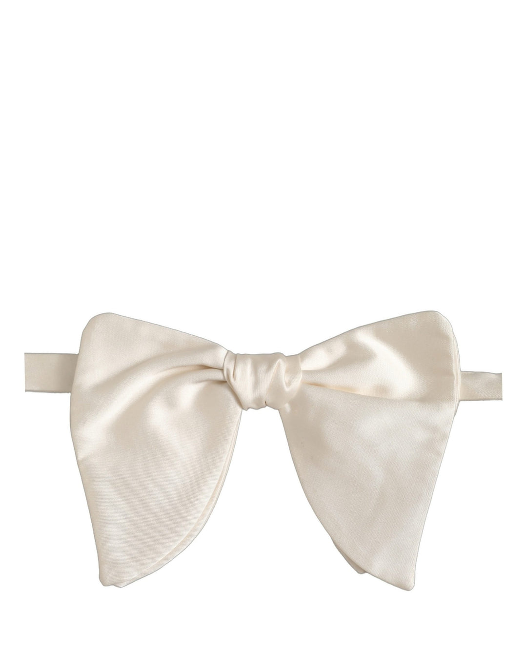 Dolce &amp; Gabbana Men White 100% Silk Adjustable Neck Papillon Bow Tie