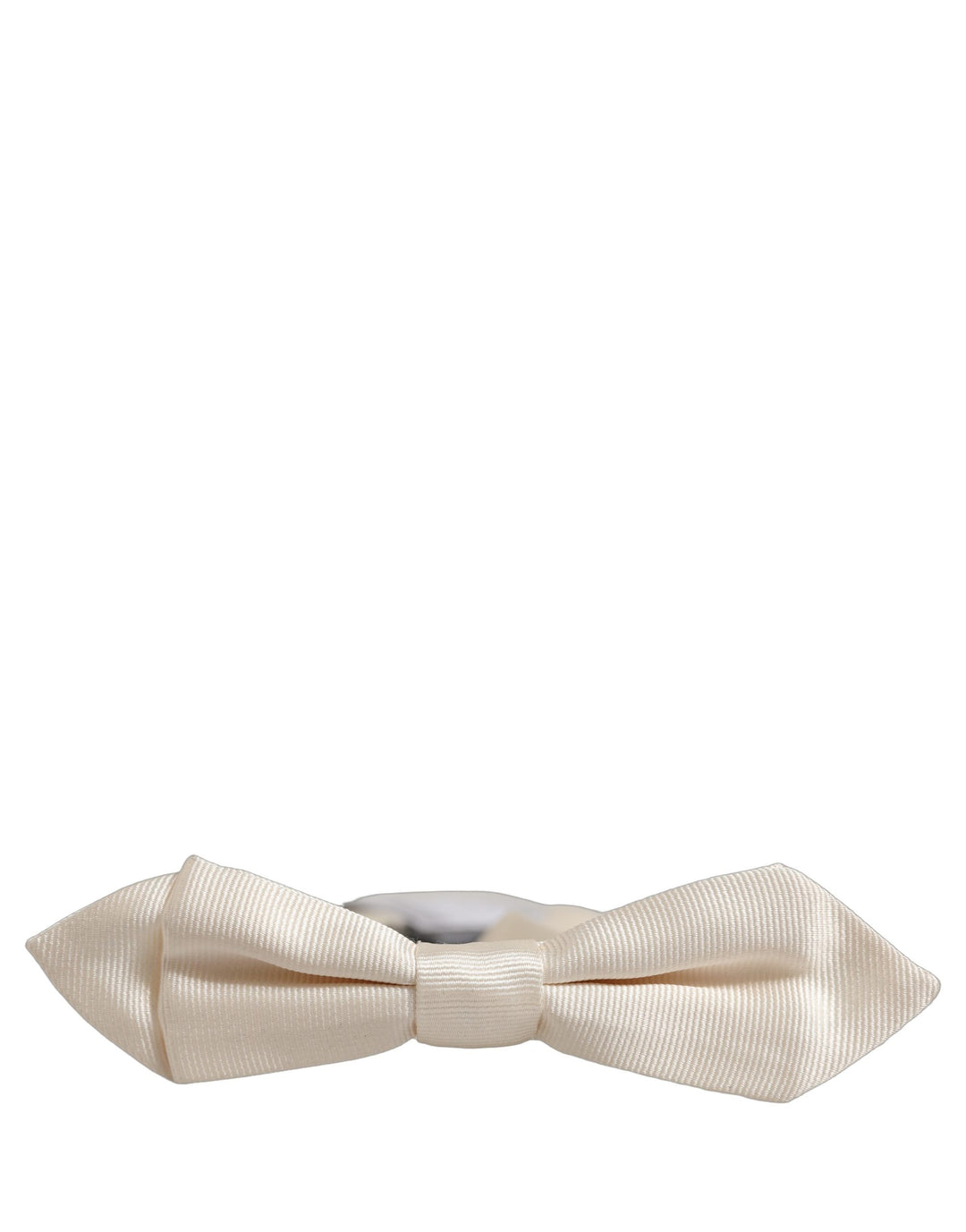 Dolce &amp; Gabbana Men White 100% Silk Adjustable Neck Papillon Bow Tie