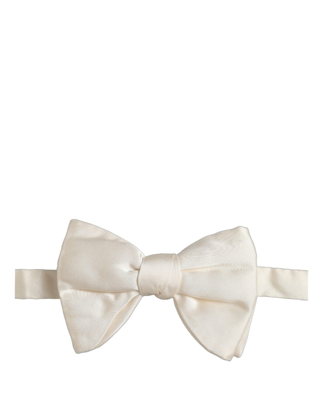 Dolce &amp; Gabbana Men White 100% Silk Adjustable Neck Papillon Bow Tie