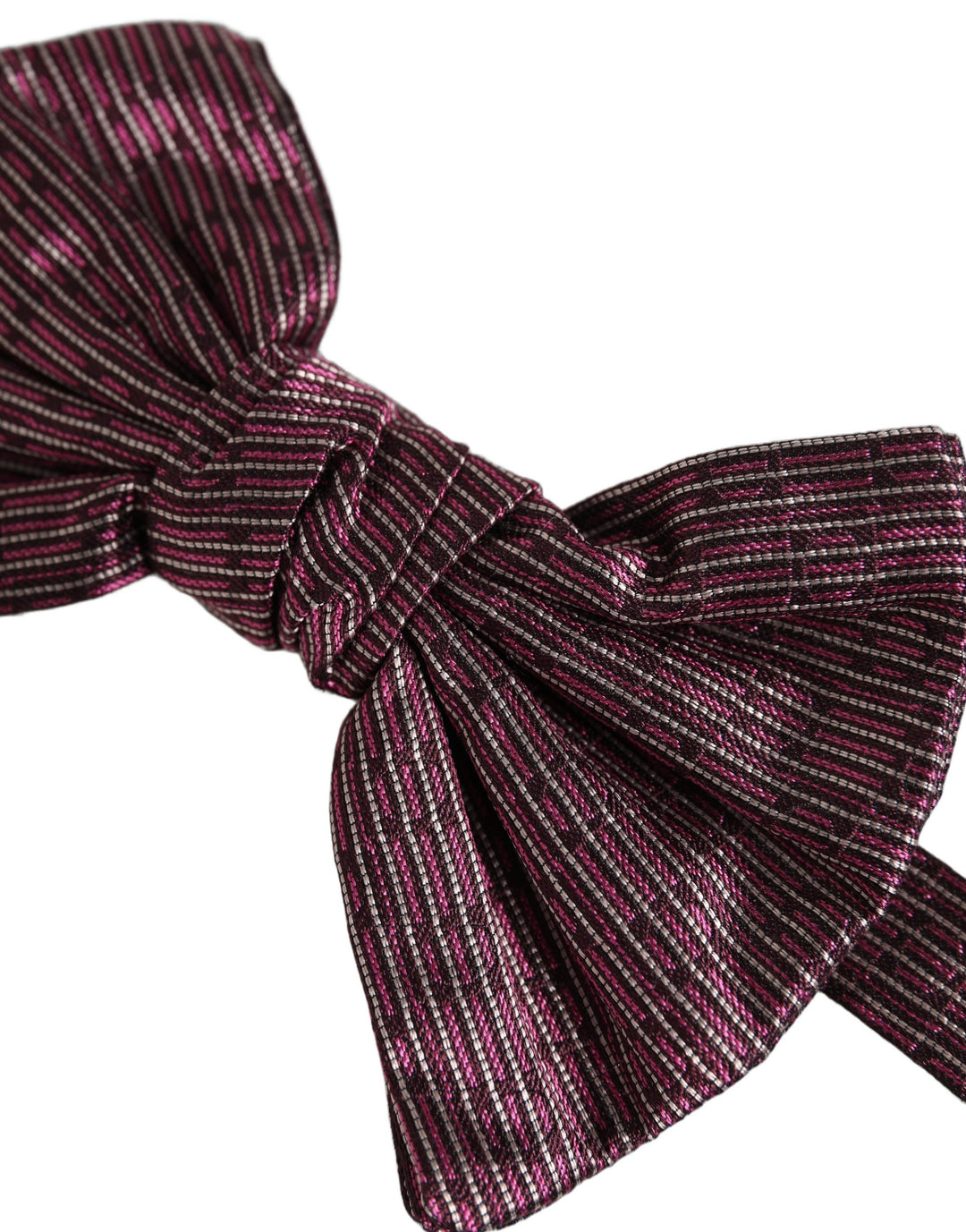 Dolce &amp; Gabbana Men Maroon 100% Silk Adjustable Neck Papillon Bow Tie