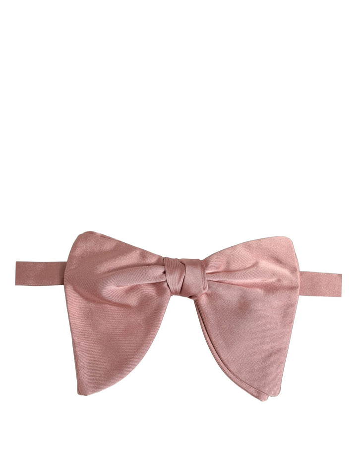Dolce &amp; Gabbana Men Pink 100% Silk Adjustable Neck Papillon Bow Tie