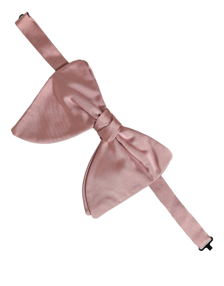 Dolce &amp; Gabbana Men Pink 100% Silk Adjustable Neck Papillon Bow Tie
