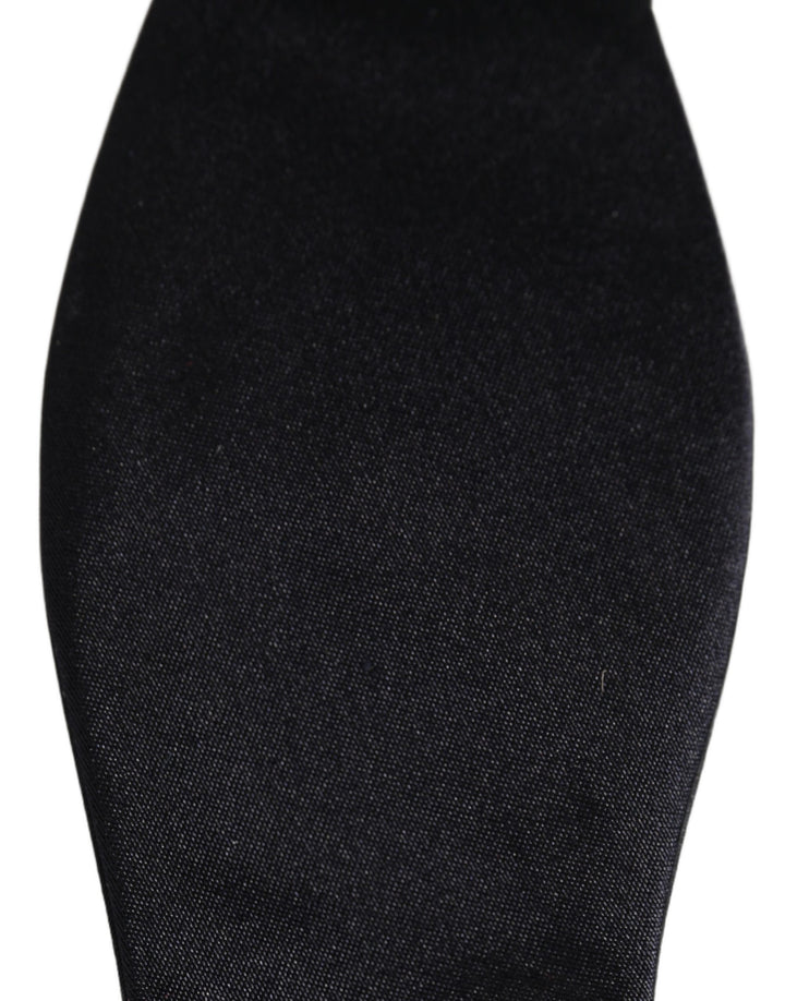 Dolce &amp; Gabbana Men Black 100% Silk Adjustable Neck Papillon Bow Tie