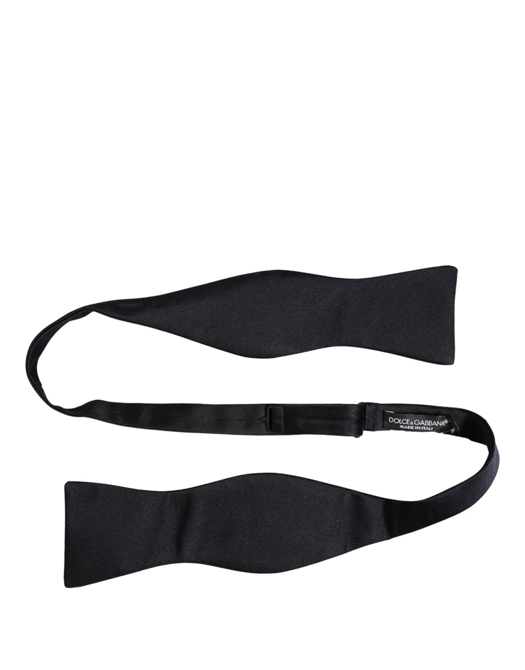 Dolce &amp; Gabbana Men Black 100% Silk Adjustable Neck Papillon Bow Tie