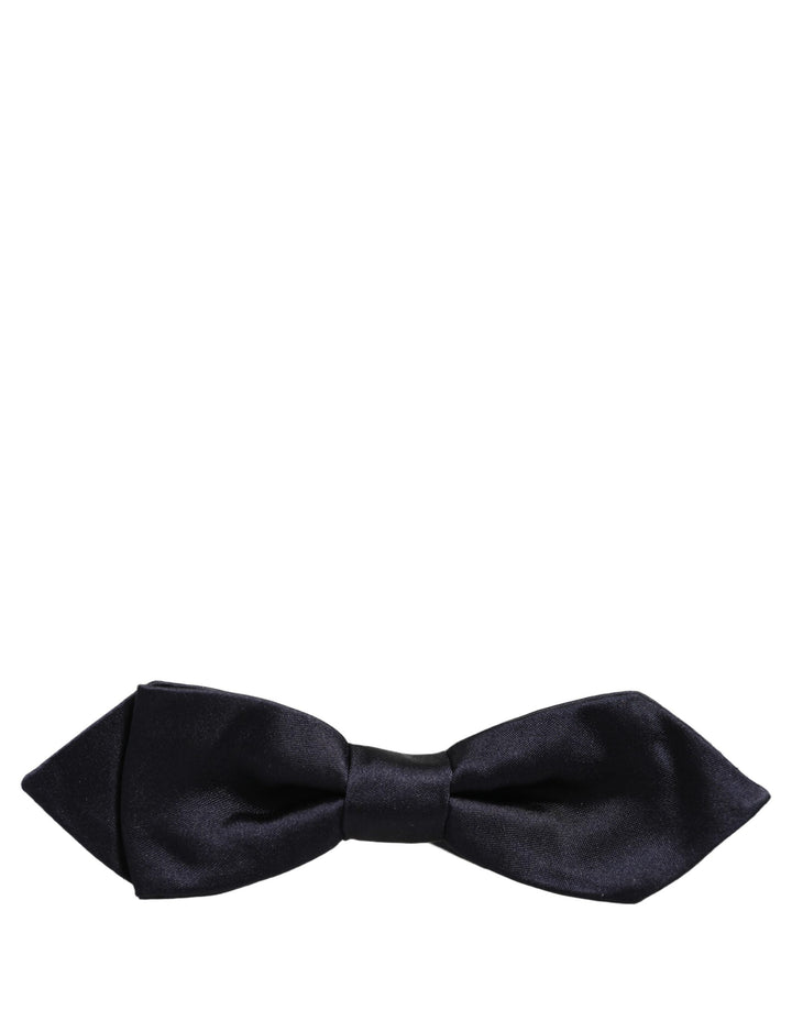Dolce &amp; Gabbana Men Dark Blue 100% Silk Adjustable Neck Papillon Bow Tie