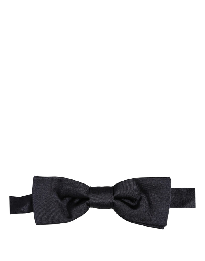 Dolce &amp; Gabbana Men Dark Blue 100% Silk Adjustable Neck Papillon Bow Tie
