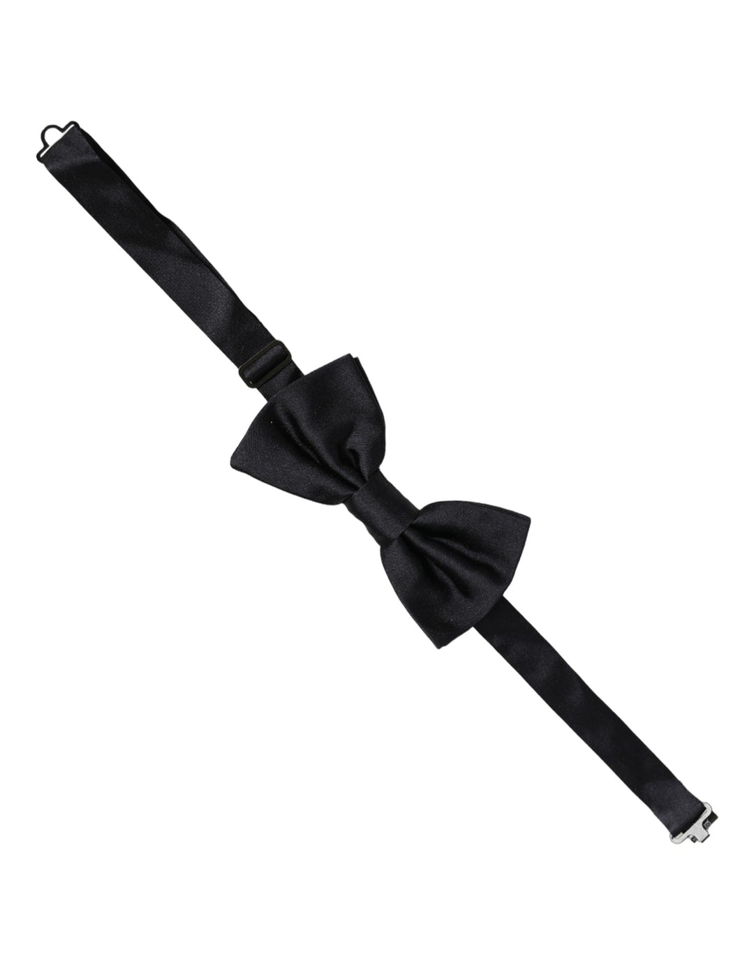 Dolce &amp; Gabbana Men Black 100% Silk Adjustable Neck Papillon Bow Tie