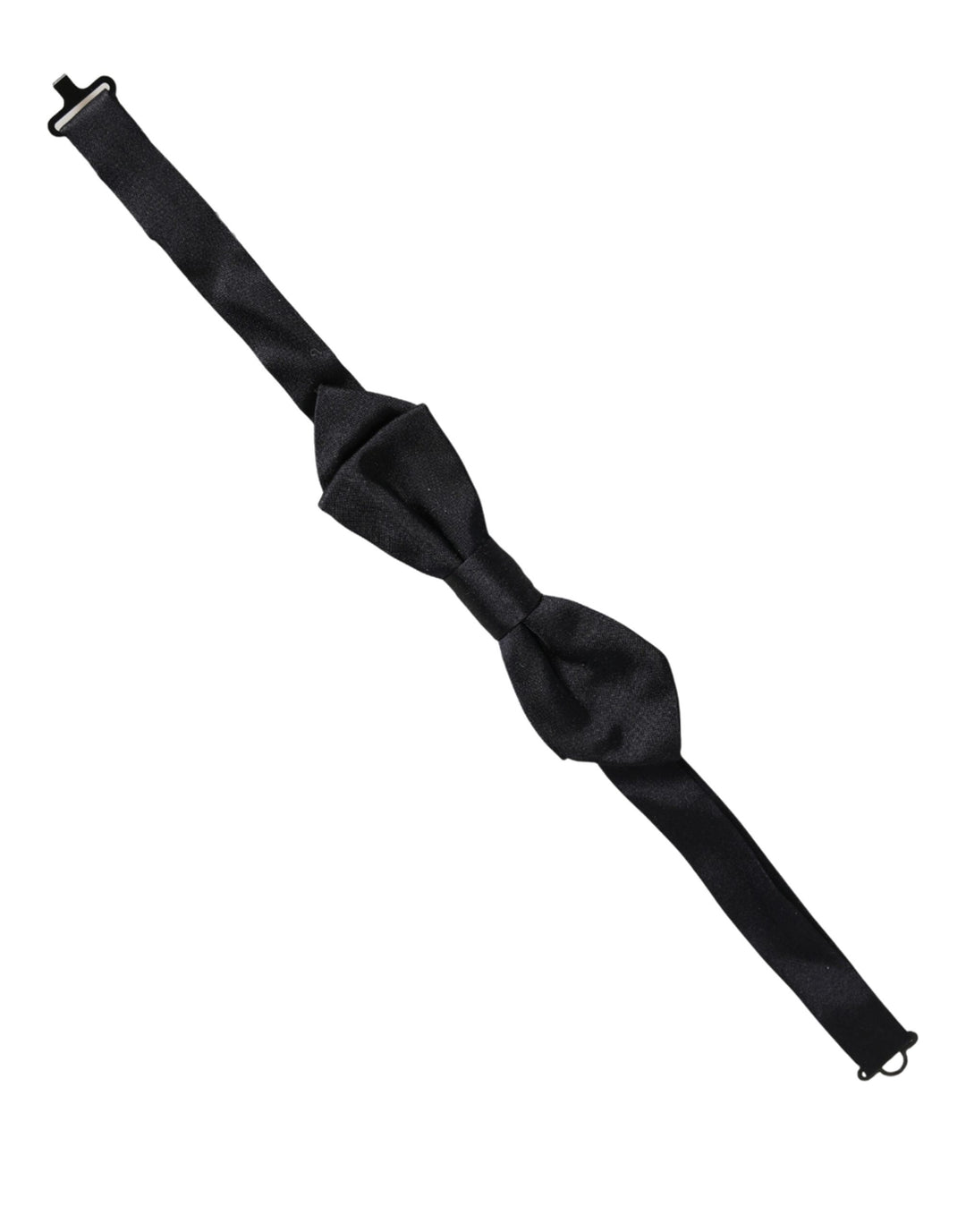 Dolce &amp; Gabbana Men Black 100% Silk Adjustable Neck Papillon Bow Tie