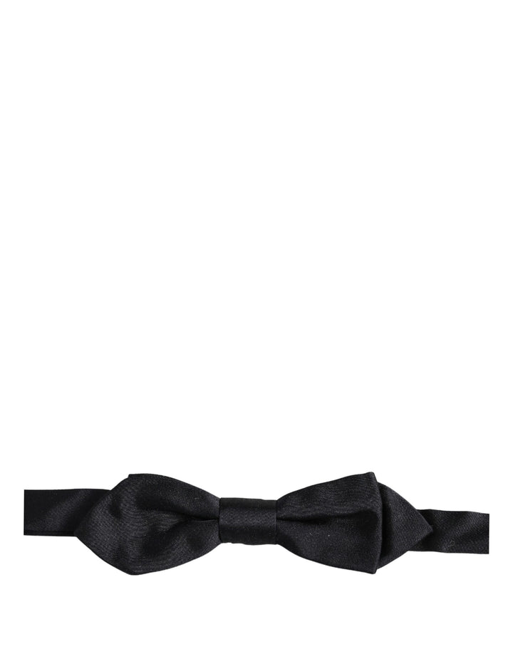 Dolce &amp; Gabbana Men Dark Blue 100% Silk Adjustable Neck Papillon Bow Tie
