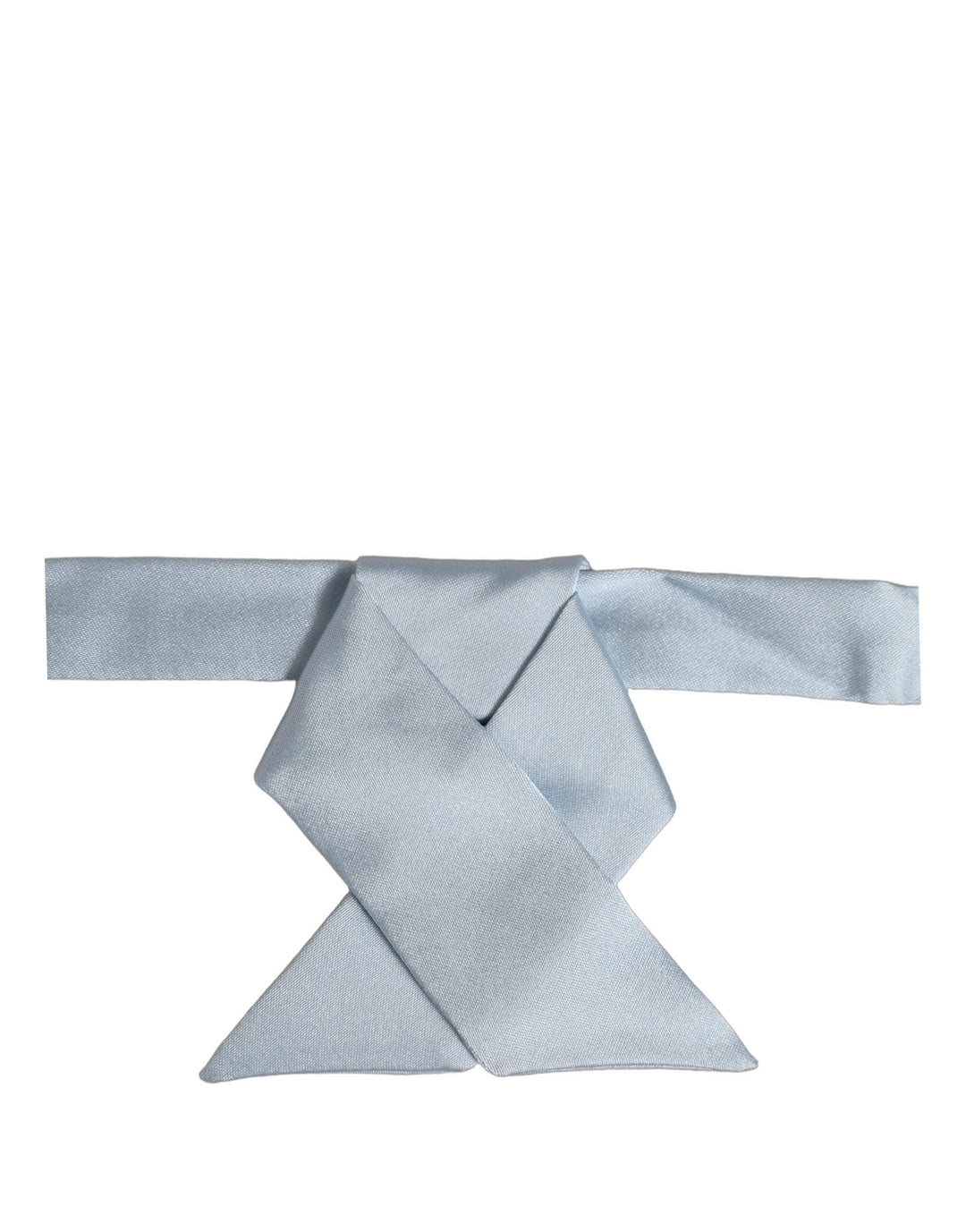 Dolce &amp; Gabbana Men Light Blue SIlk Adjustable Neck Papillon Bow Tie