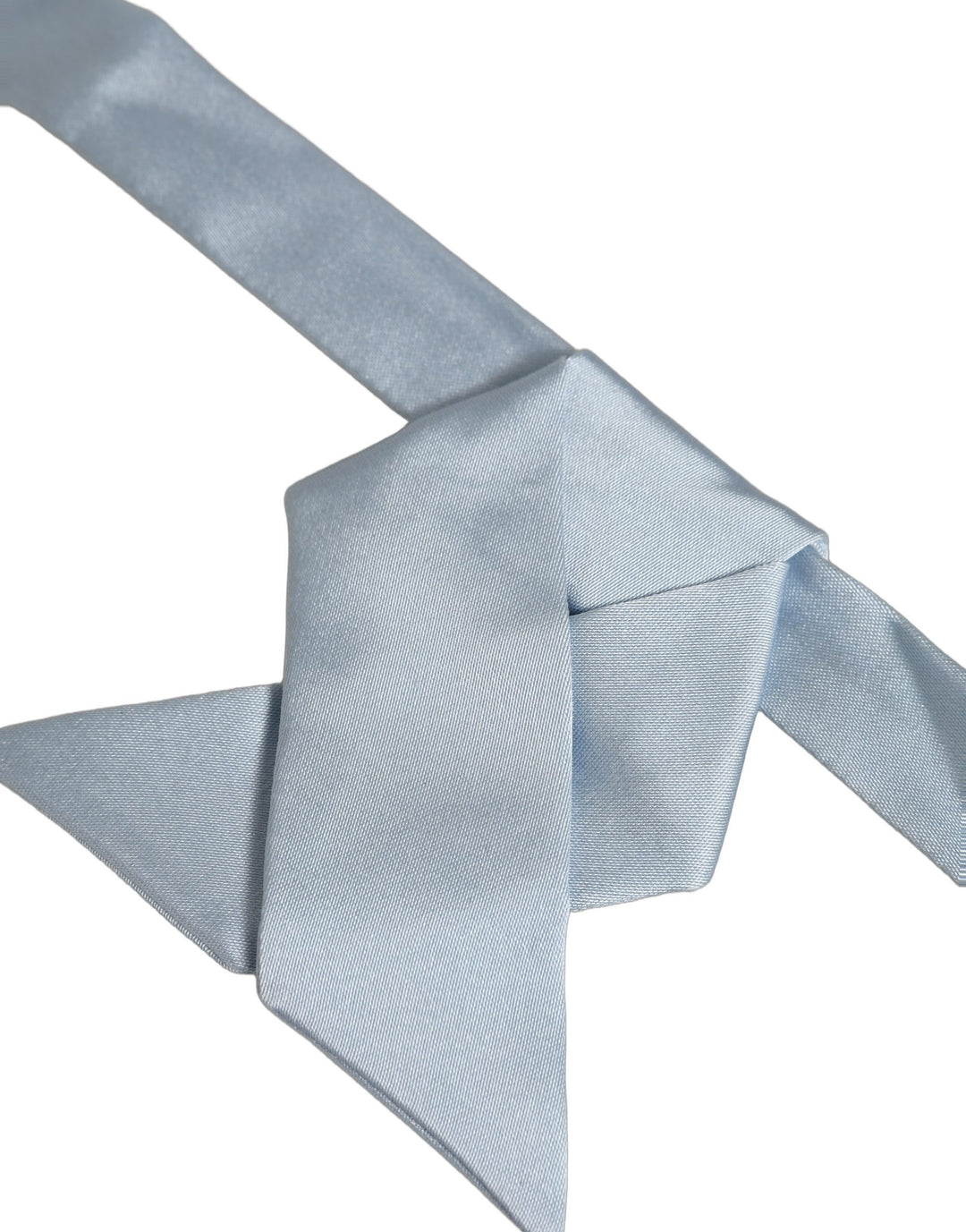 Dolce &amp; Gabbana Men Light Blue SIlk Adjustable Neck Papillon Bow Tie