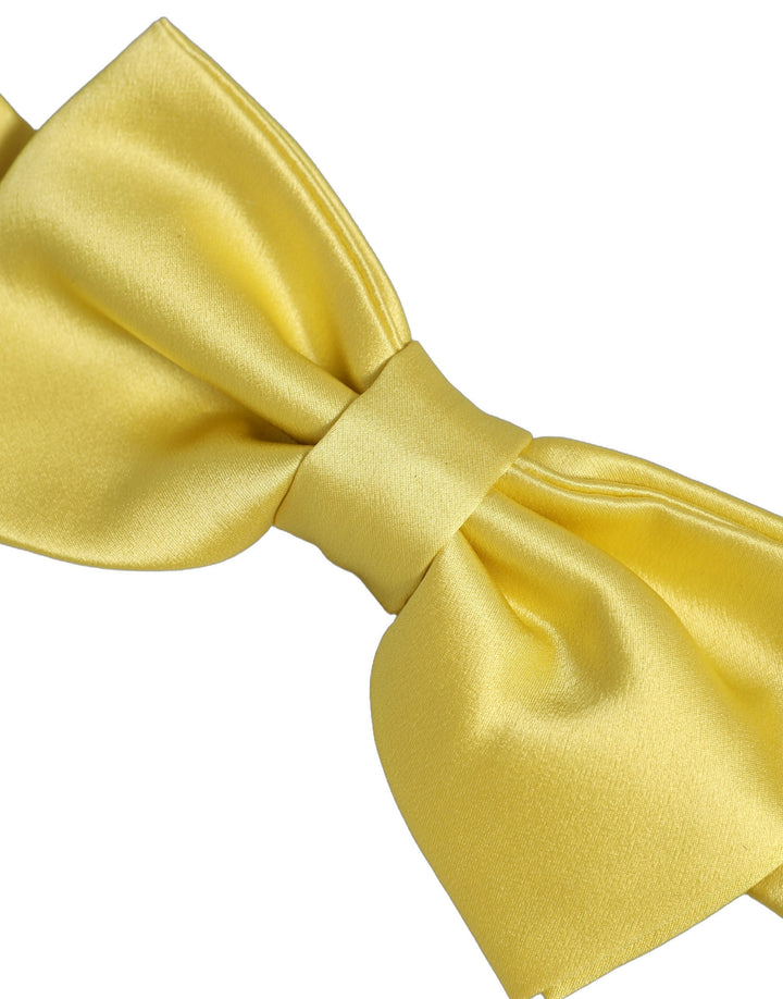 Dolce &amp; Gabbana Men Yellow 100% Silk Adjustable Neck Papillon Bow Tie