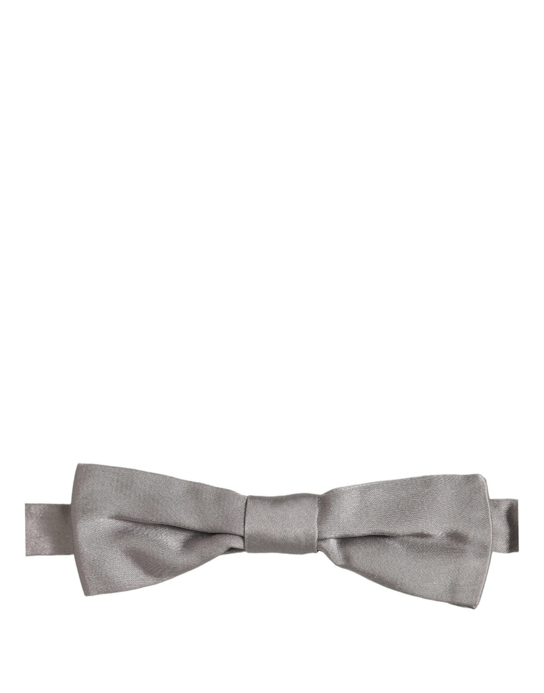 Dolce &amp; Gabbana Men Gray 100% Silk Adjustable Neck Papillon Bow Tie