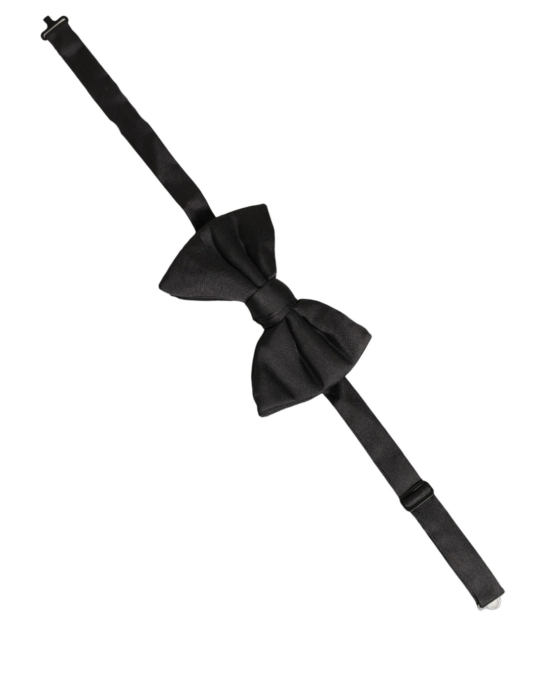Dolce &amp; Gabbana Men Black 100% Silk Adjustable Neck Papillon Bow Tie