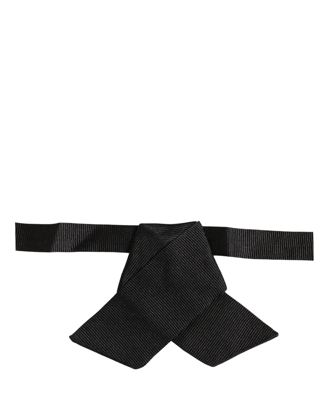 Dolce &amp; Gabbana Men Black 100% SIlk Adjustable Neck Papillon Bow Tie