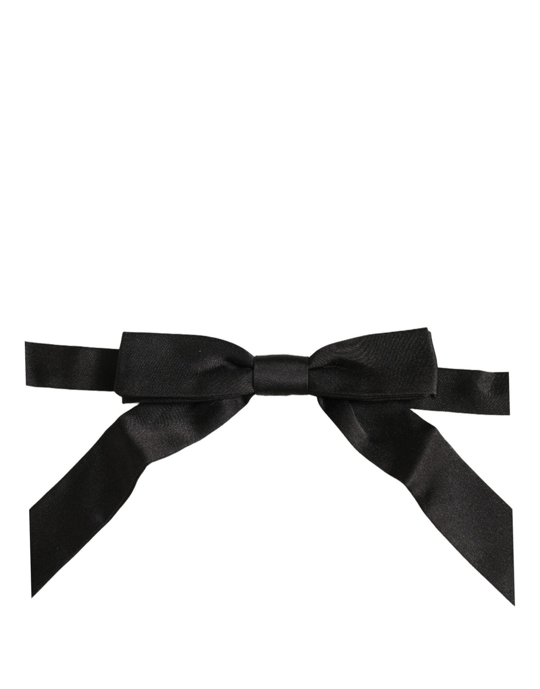 Dolce &amp; Gabbana Men Black 100% SIlk Adjustable Neck Papillon Bow Tie