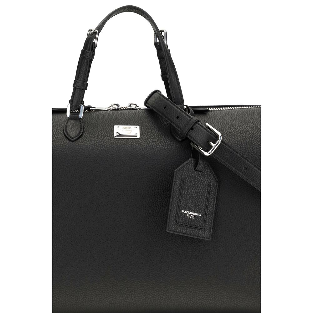 Dolce &amp; Gabbana Black Calf Leather Bos Taurus Briefcase