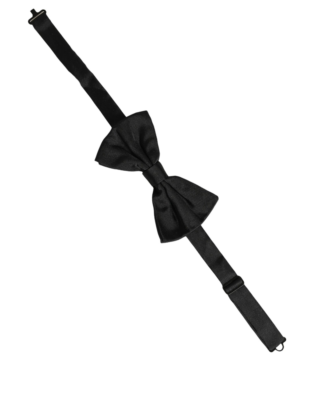 Dolce &amp; Gabbana Men Black 100% Silk Adjustable Neck Papillon Bow Tie