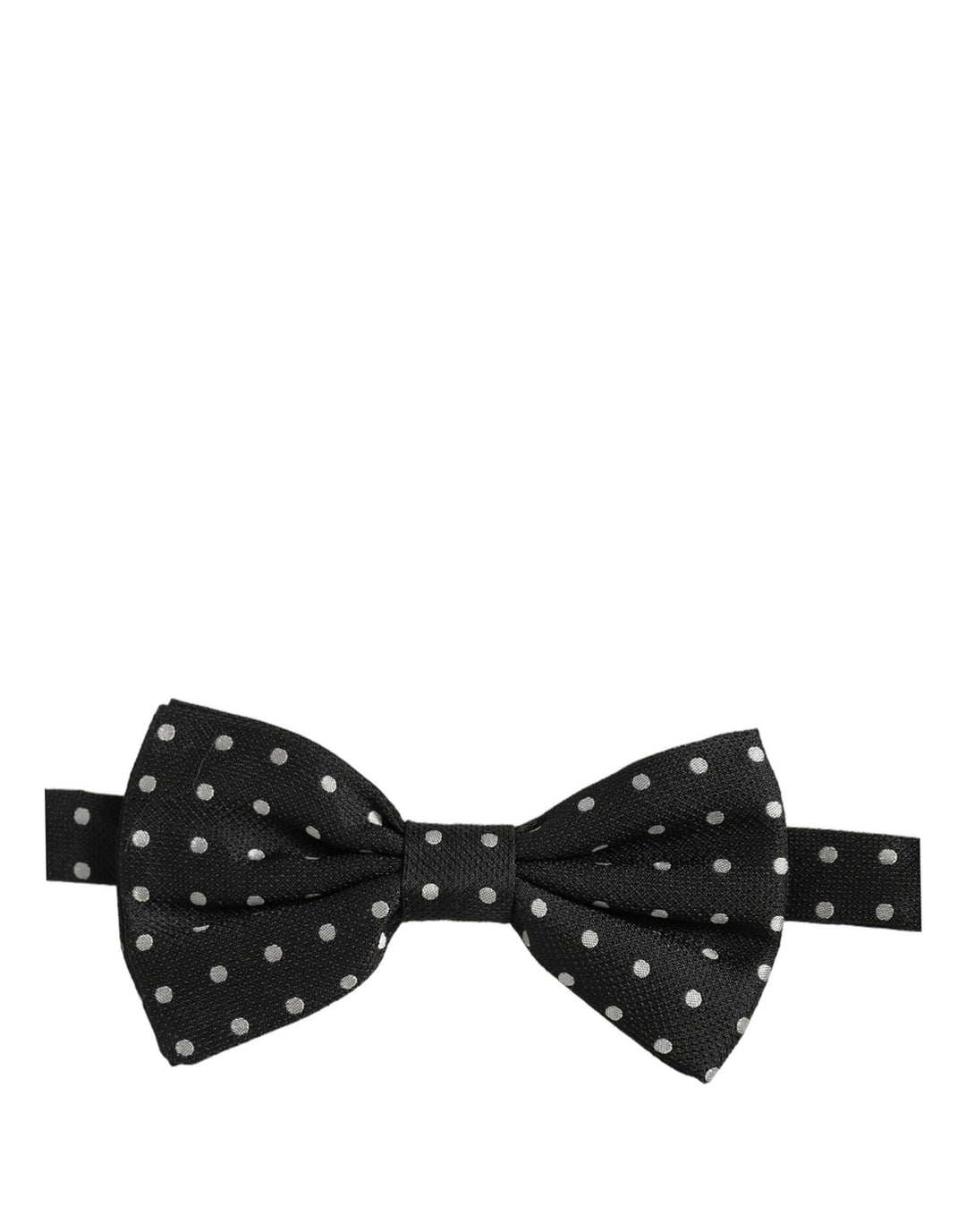 Dolce &amp; Gabbana Black White Polka Dot Adjustable Neck Papillon Bow Tie