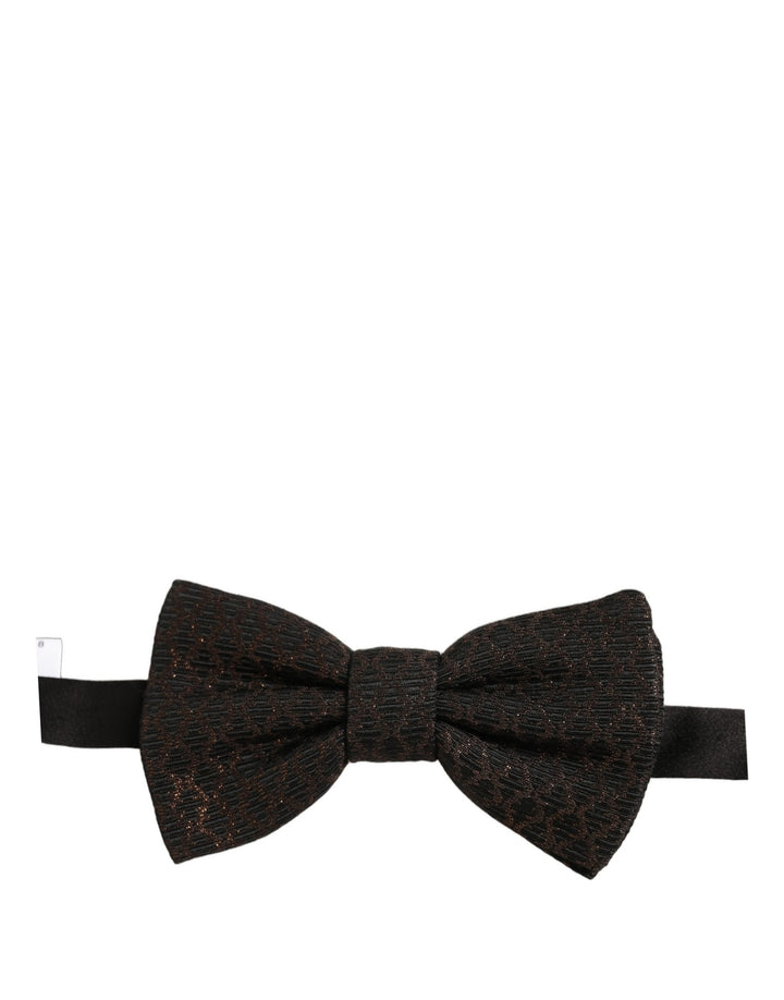 Dolce &amp; Gabbana Men Brown 100% Silk Adjustable Neck Papillon Bow Tie