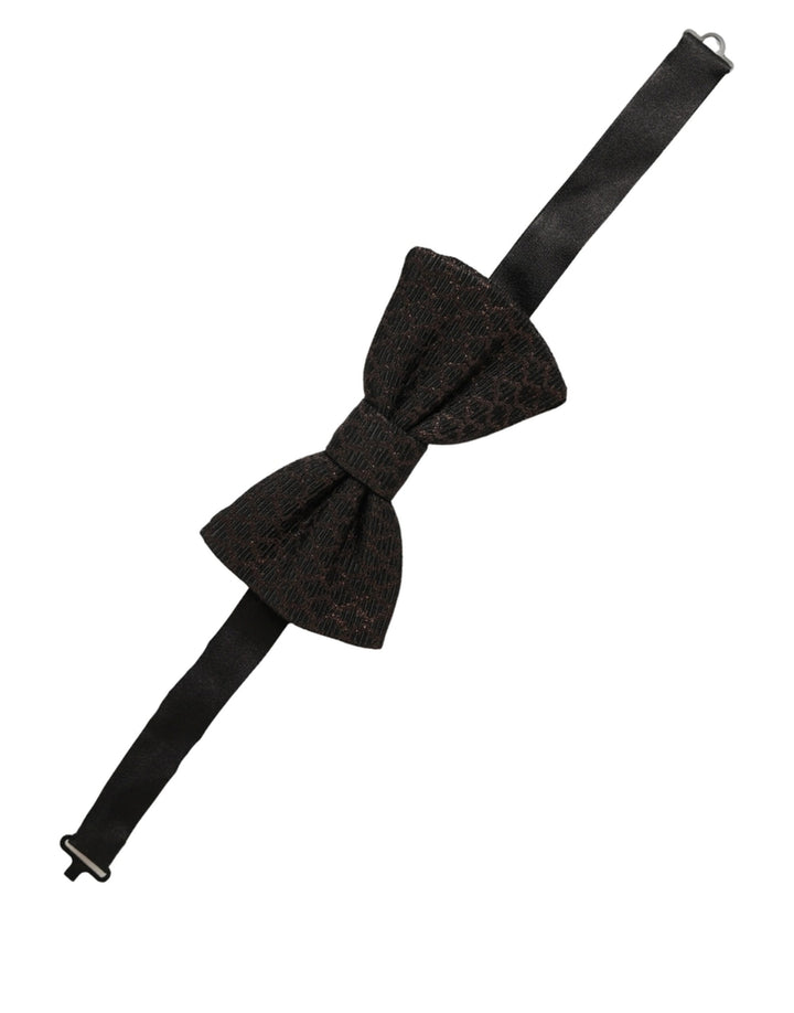 Dolce &amp; Gabbana Men Brown 100% Silk Adjustable Neck Papillon Bow Tie