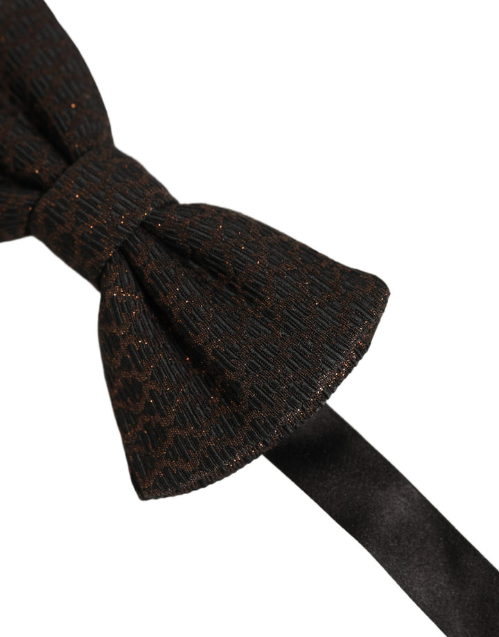 Dolce &amp; Gabbana Men Brown 100% Silk Adjustable Neck Papillon Bow Tie