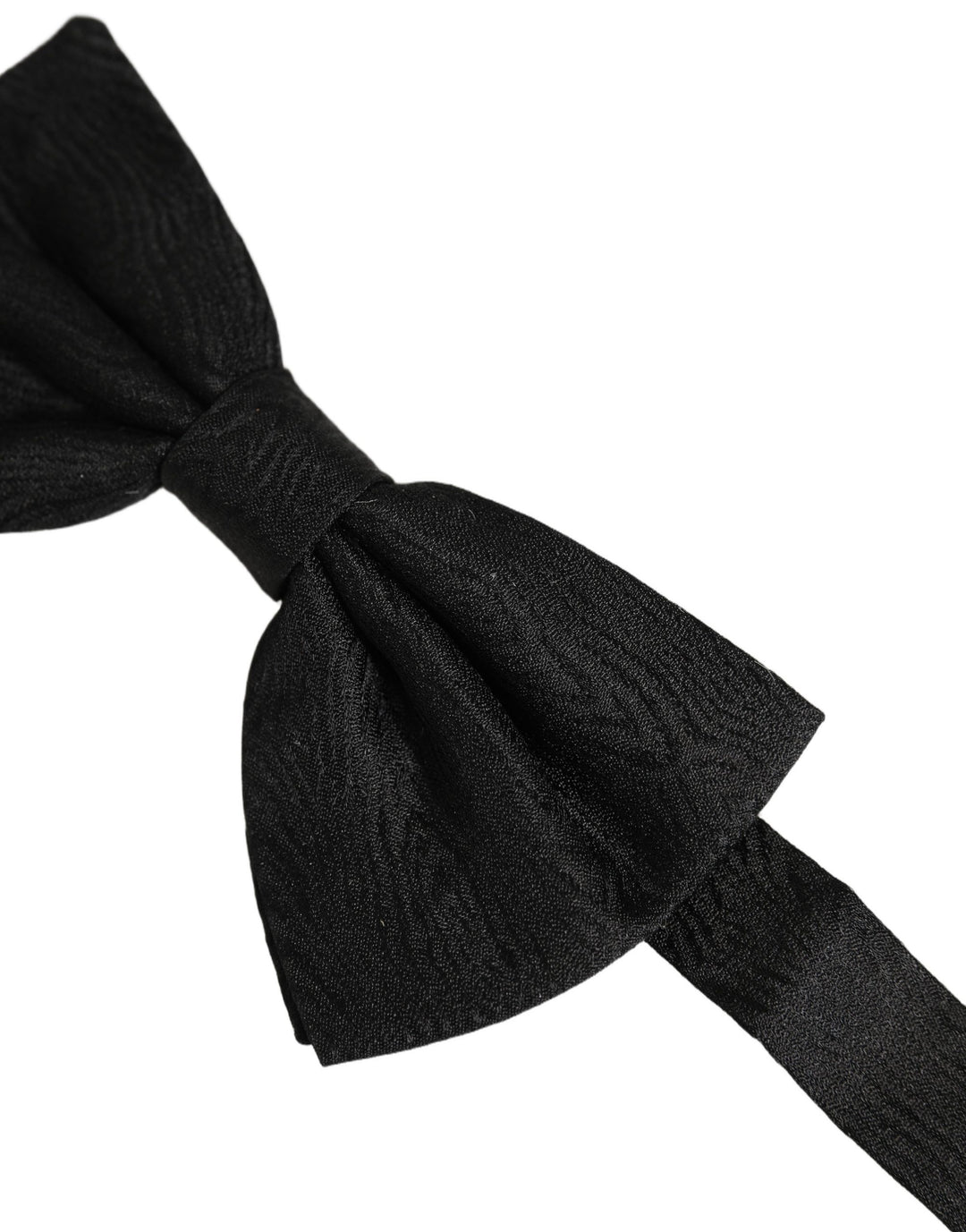 Dolce &amp; Gabbana Men Black Silk Brocade Adjustable Neck Papillon Bow Tie