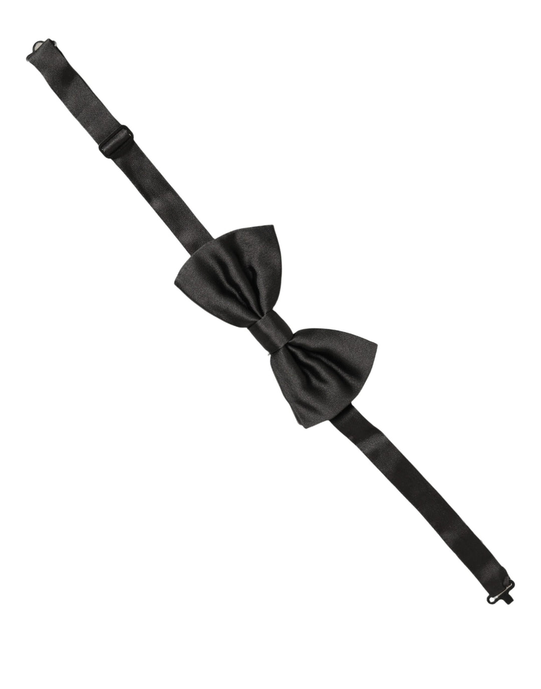 Dolce &amp; Gabbana Men Black 100% Silk Adjustable Neck Papillon Bow Tie