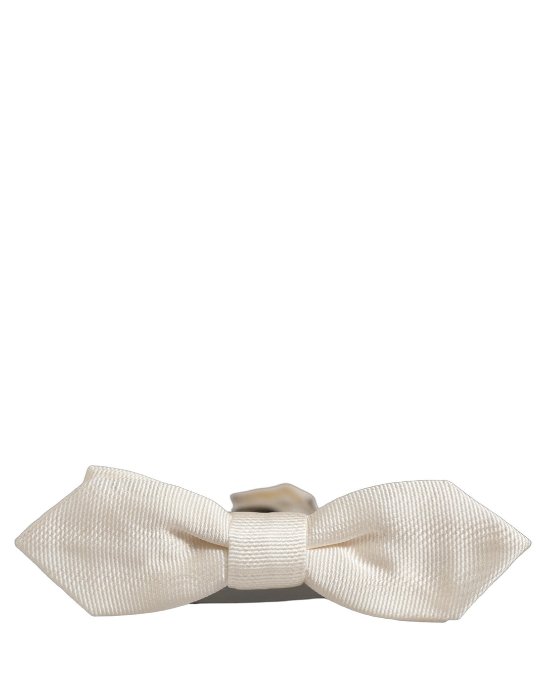 Dolce &amp; Gabbana Men White 100% Silk Adjustable Neck Papillon Bow Tie