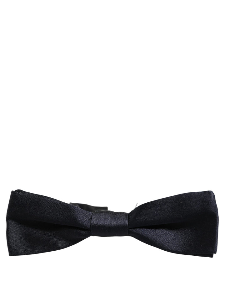 Dolce &amp; Gabbana Men Black 100% Silk Adjustable Neck Papillon Bow Tie