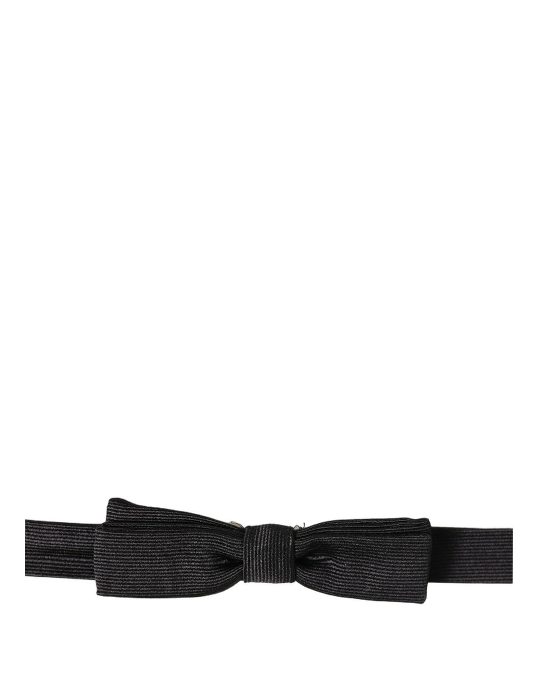 Dolce &amp; Gabbana Men Black 100% SIlk Adjustable Neck Papillon Bow Tie