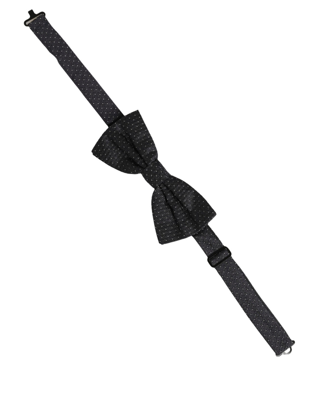 Dolce &amp; Gabbana Black White Polka Dot Adjustable Neck Papillon Bow Tie
