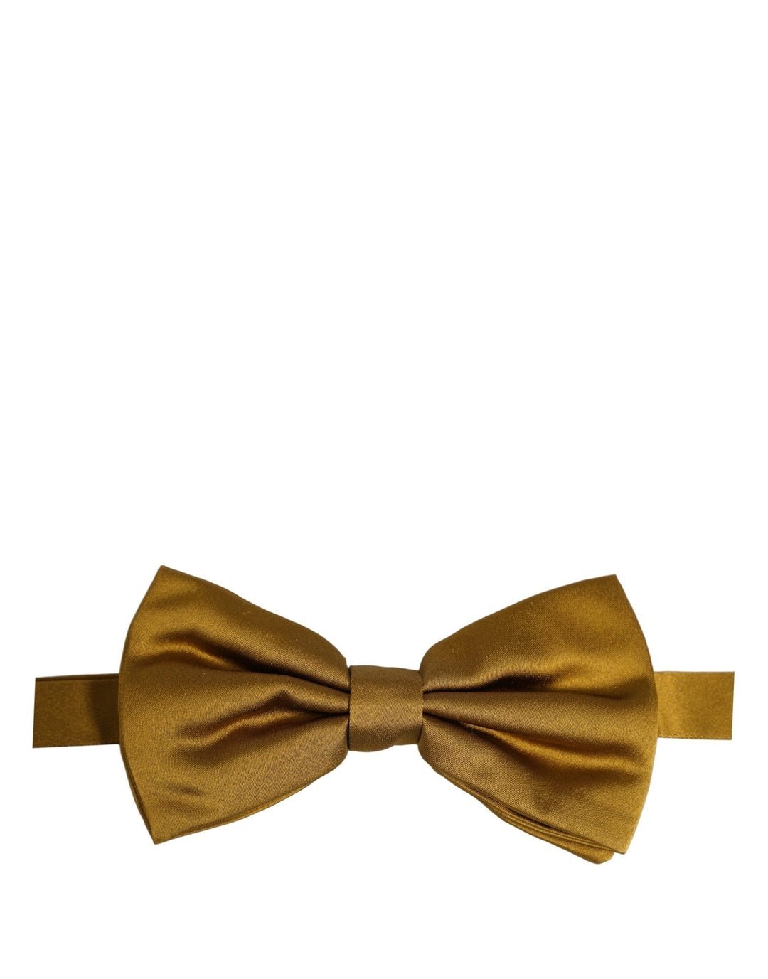 Dolce &amp; Gabbana Men Mustard 100% Silk Adjustable Neck Papillon Bow Tie