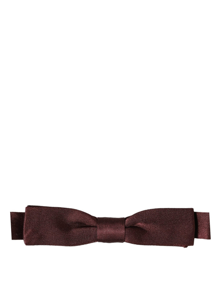 Dolce &amp; Gabbana Men Brown 100% Silk Adjustable Neck Papillon Bow Tie