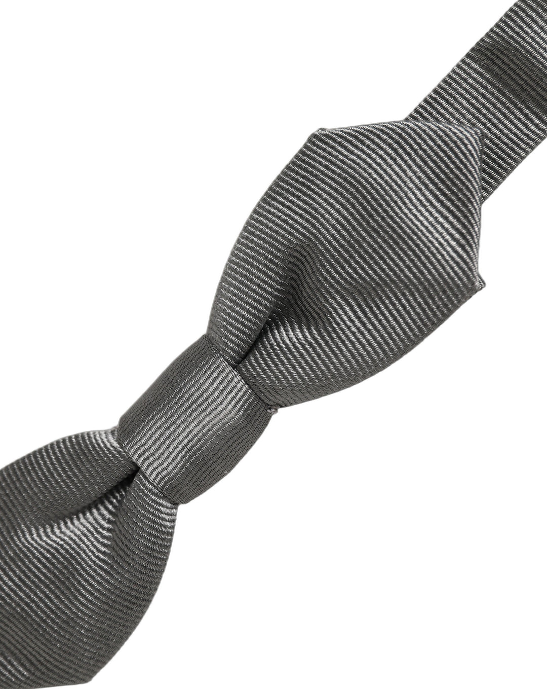 Dolce &amp; Gabbana Men Gray 100% Silk Adjustable Neck Papillon Bow Tie