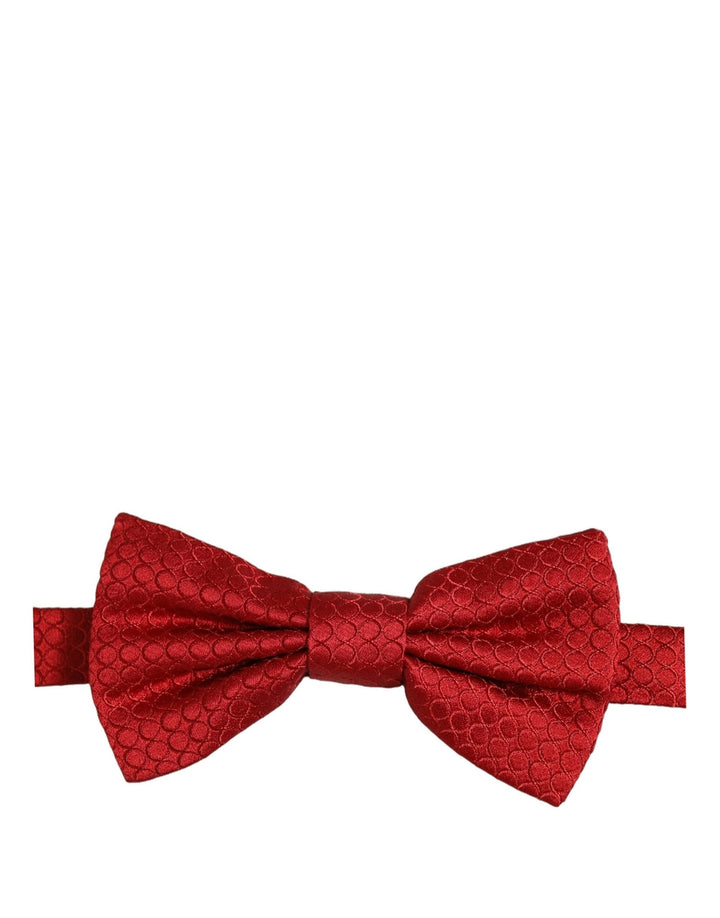 Dolce &amp; Gabbana Men Red 100% Silk Adjustable Neck Papillon Bow Tie