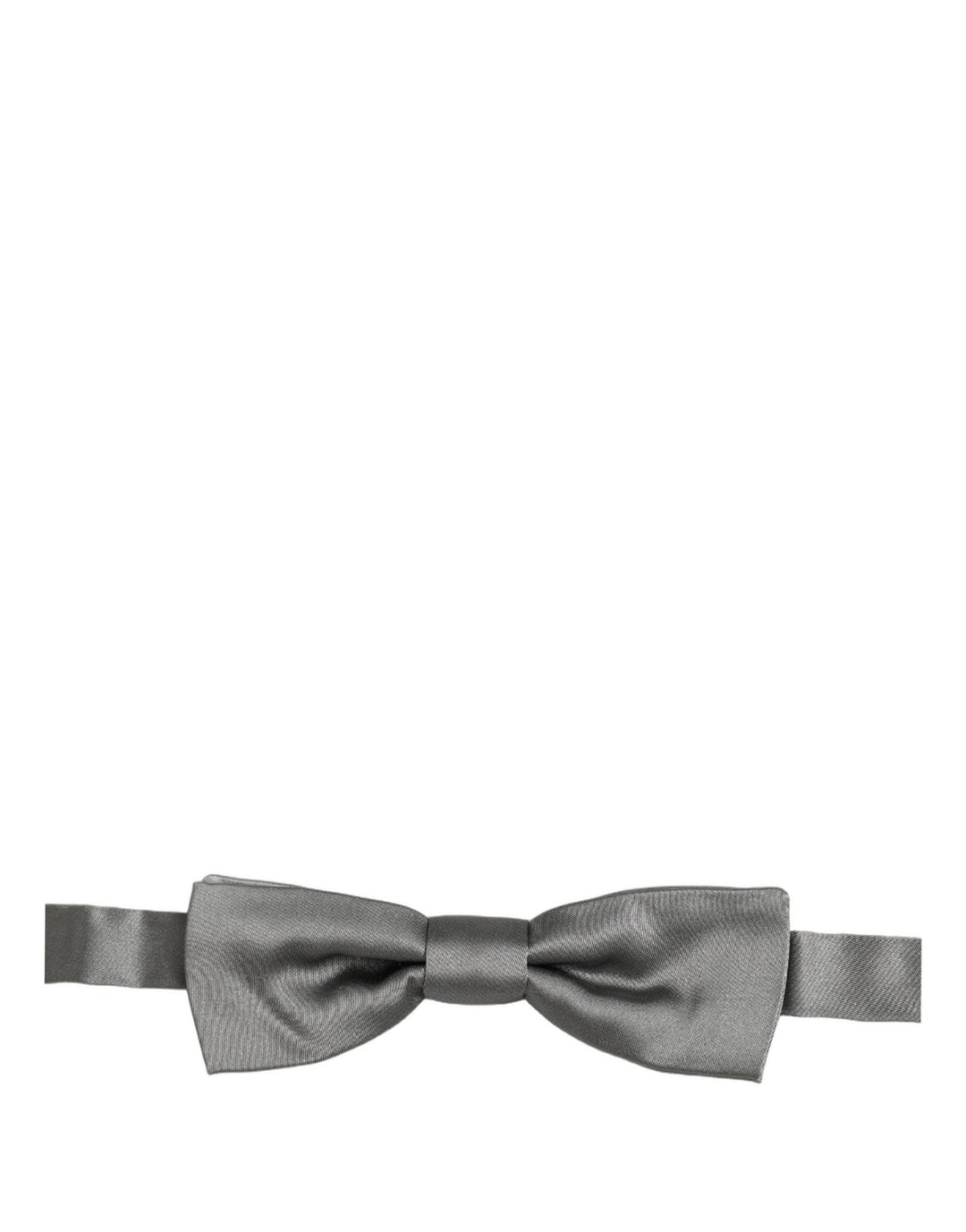 Dolce &amp; Gabbana Men Gray 100% Silk Adjustable Neck Papillon Bow Tie