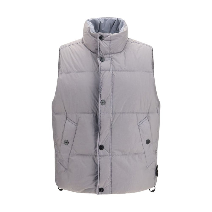 Stone Island Gray Goose Down Full-Length Jacket