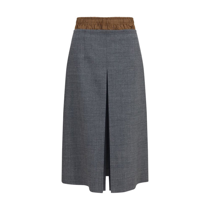 Prada Gray Wool Oves Aries Midi Skirt