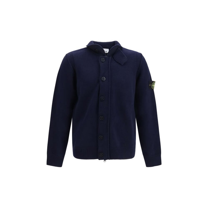 Stone Island Blue Cotton Cardigan