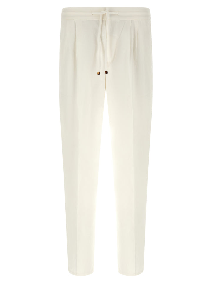 Brunello Cucinelli White Linen Casual Pants