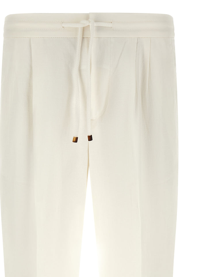 Brunello Cucinelli White Linen Casual Pants