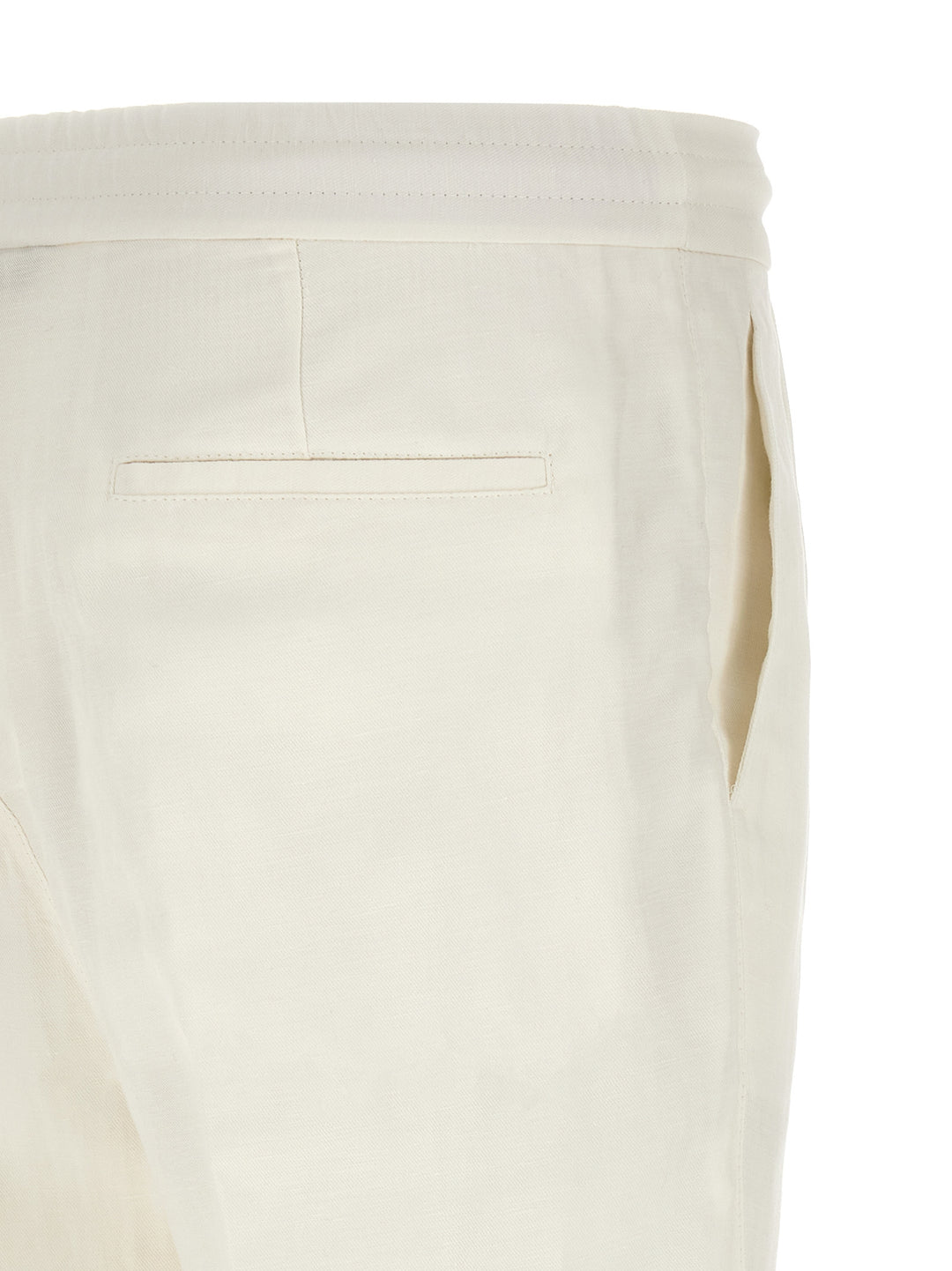 Brunello Cucinelli White Linen Casual Pants