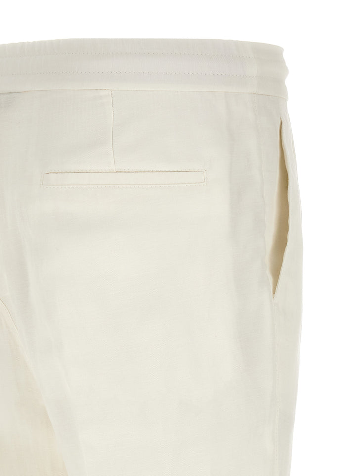 Brunello Cucinelli White Linen Casual Pants