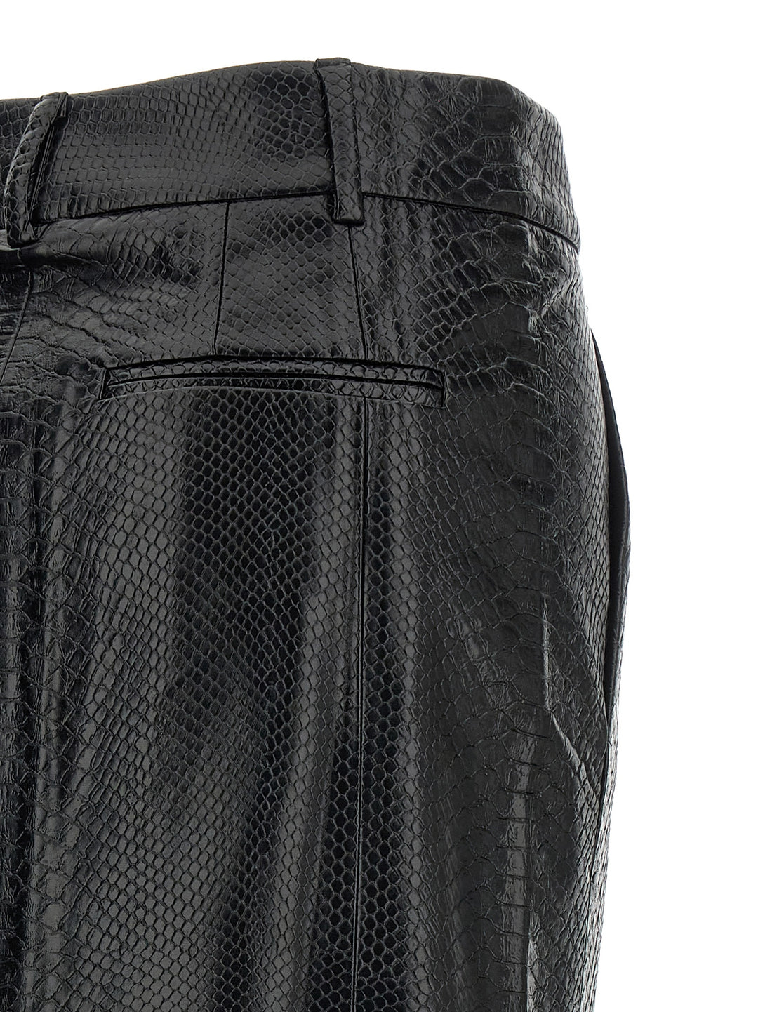 The Andamane Black Polyethylene Midi Skirt