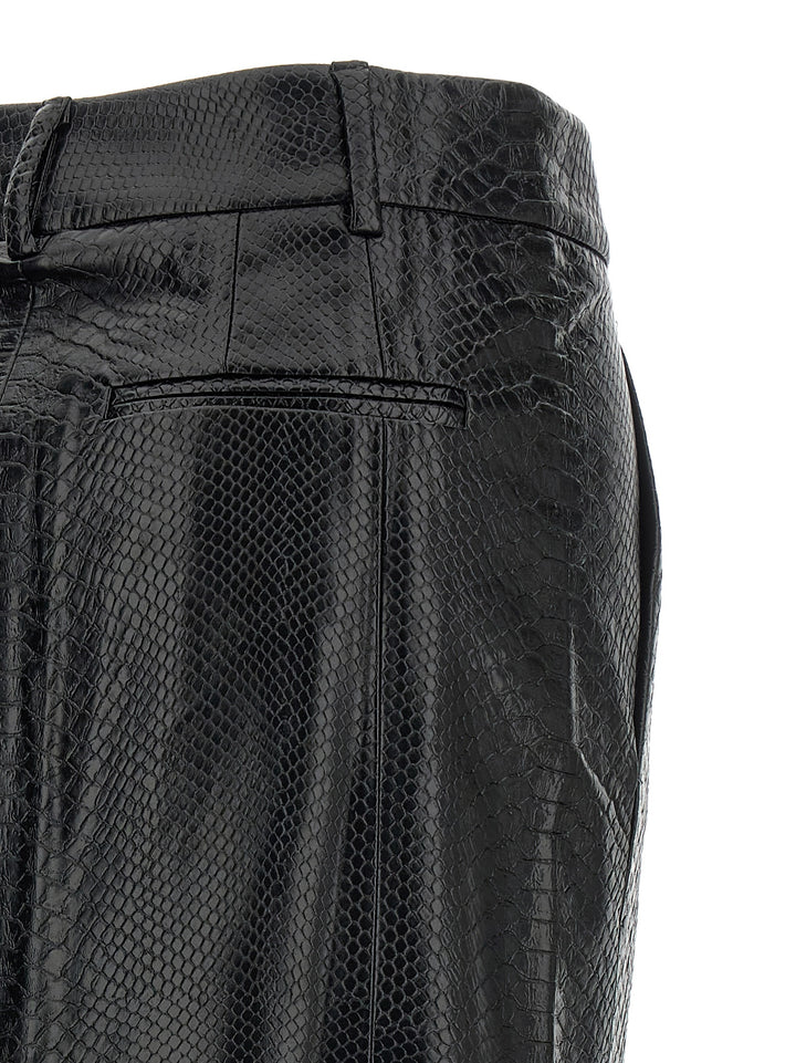 The Andamane Black Polyethylene Midi Skirt