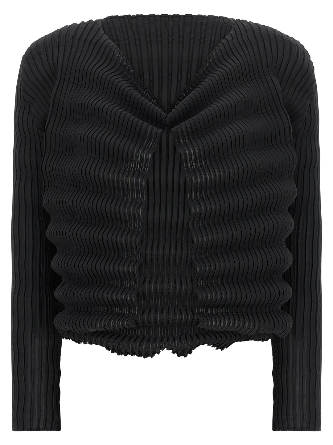 Issey Miyake Black Polyester Cardigan