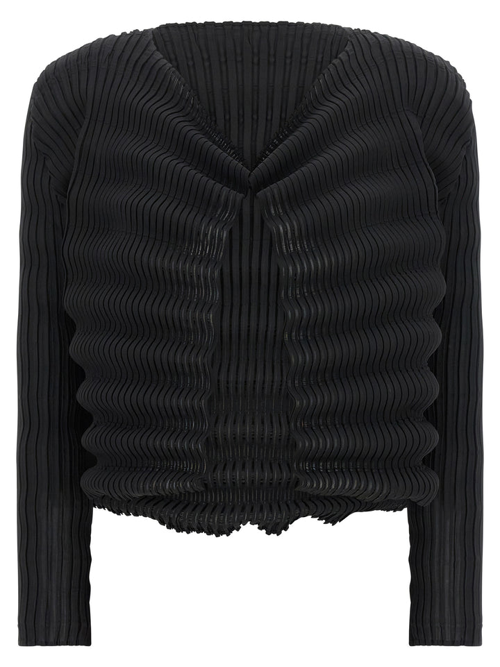 Issey Miyake Black Polyester Cardigan