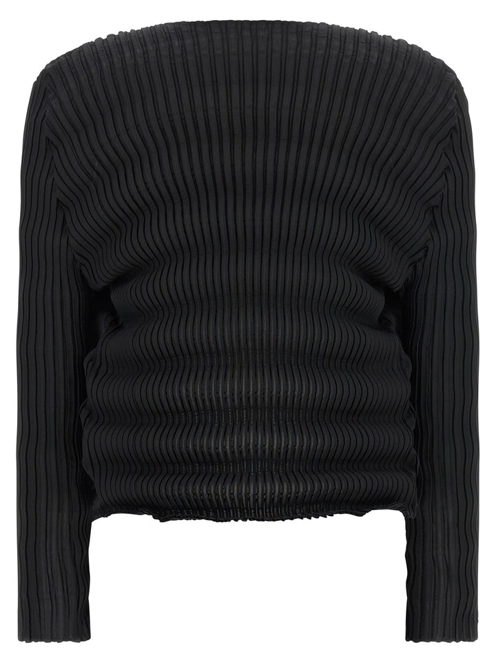 Issey Miyake Black Polyester Cardigan